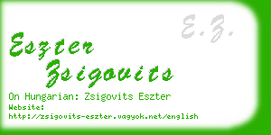 eszter zsigovits business card